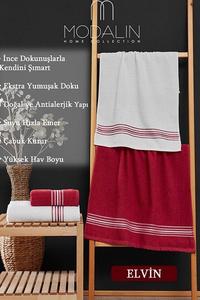 Acacia Σετ πετσετών μπάνιου Elvin 4 τεμαχίων 70x140cm X2 / 50x90cm X2