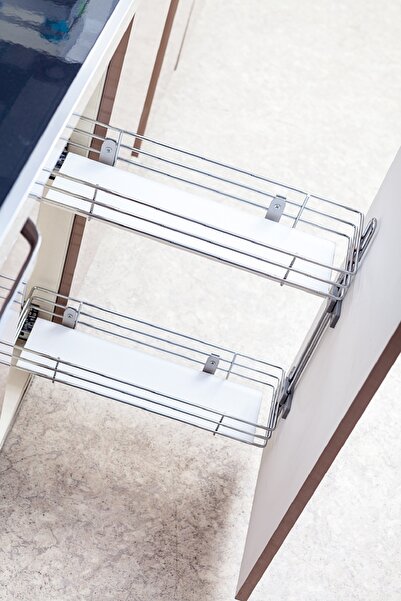 ÇAĞDAŞ Şişelik Deterjanlık Ahşap Tabanlı Yandan Teleskobik Bilyeli Frenli 25 ...