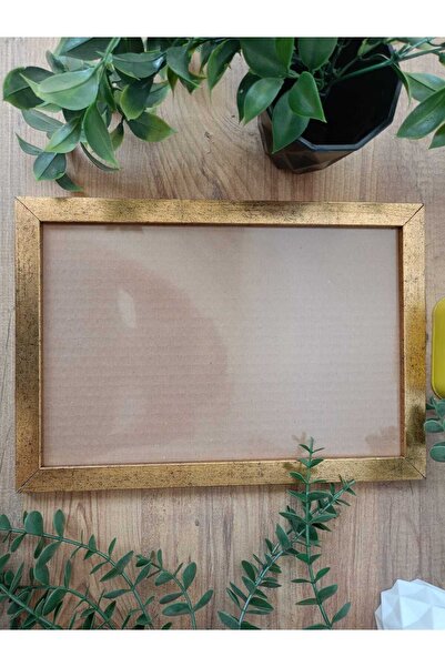 Wooden Factory 21x30 cm 6'lı Gold Altın Renk Dekoratif Çerçeve Seti – Duvar İçin Boş Resim Çerçevesi