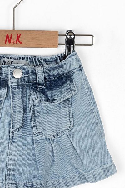 nk kids Fusta din denim plisată Albastru