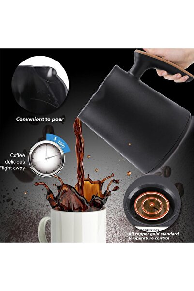 Generic 300ml 600W Electric Turkish Coffee Maker with Stylish Design, Fast Brewing, Auto Shut-Off, and Rich Foam