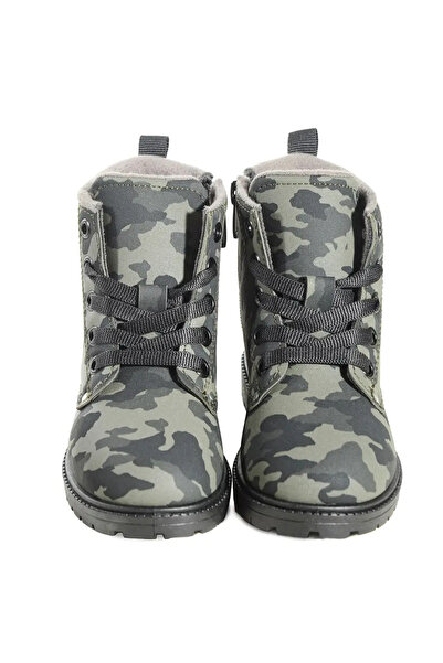 KU&PA SHOES SOLDER DERİ GÖRÜNÜMLÜ SICAK ASTARLI ÇOCUK BOT ASKERİ KAMUFLAJ - 3012