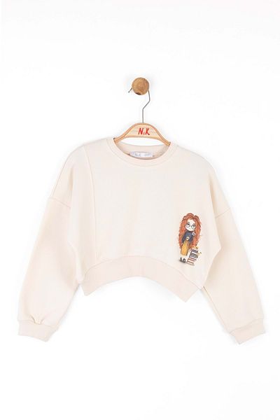 nk kids Hanorac pentru fete de colegiu crem