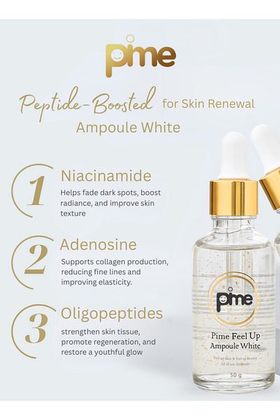 PIME Ampoule White Serum 50g – Brightening, Dark Spot & Anti-Aging Serum with Gold for Radiant Skin