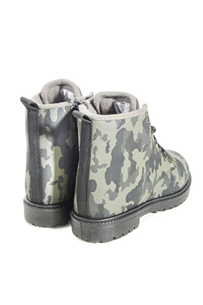 KU&PA SHOES SOLDER DERİ GÖRÜNÜMLÜ SICAK ASTARLI ÇOCUK BOT ASKERİ KAMUFLAJ - 3012