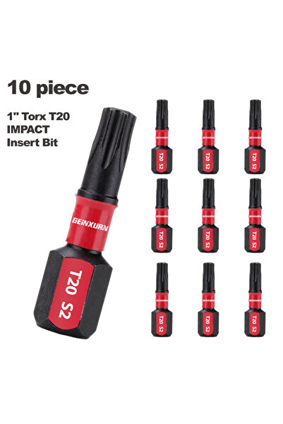 Choice 10 قطع GEINXURN Impact Tough #20 Torx 1 بوصة. بتات إدخال السائق، بتات ...