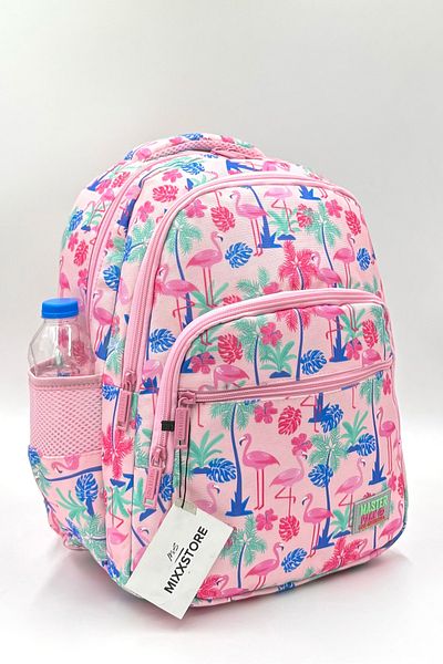 ms mixxstore Rucsac pentru școală primară pentru fete, cu model flamingo, culoare roz