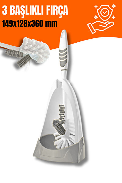 GİVY Titiz Softon Klozet Tuvalet Fırçası Seti | Gri | Ergonomik Saplı – Tp-336
