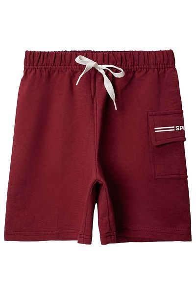 Babexi Combed Cargo Pocket Shorts Claret Red