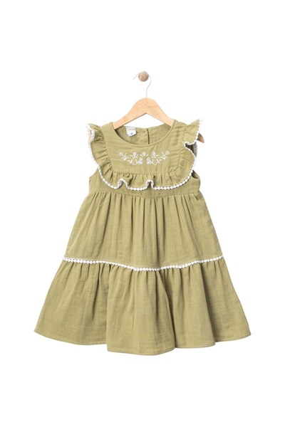 Babexi ROBASI ROCHIE DE MUSLINĂ BRODATĂ Verde