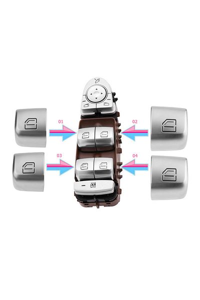 VODOOL 4pcs Car Master Window Switch Repair Button Cover Door Glass Control Switch Key Cap For Mercedes Ben