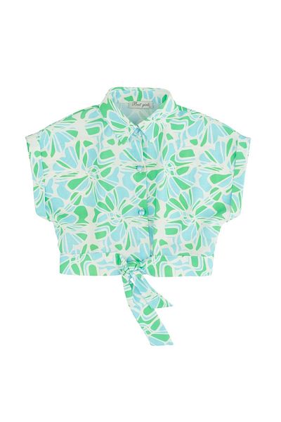best kids Cămașă cu model în față cu șireturi verde