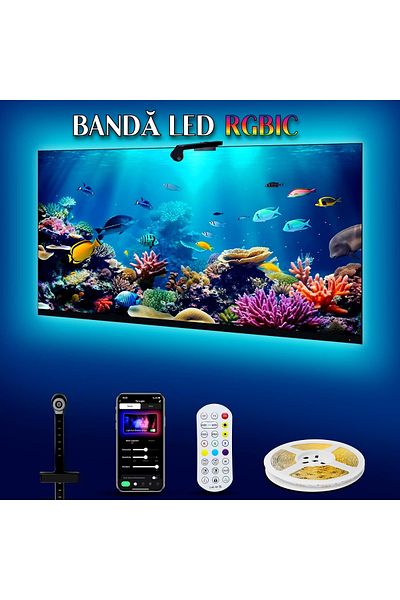 VENTLEX Smart RGB LED Strip with Sync for TV, Remote Control, Compatible with 55-65 Inch TV