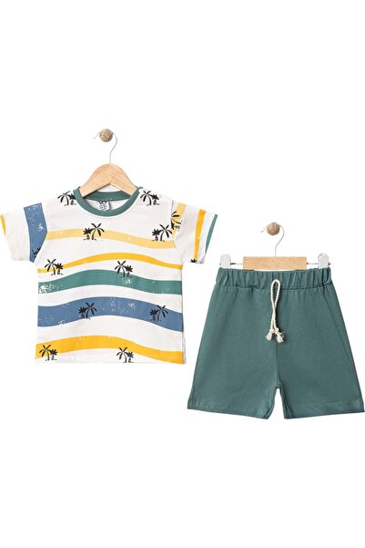 Babexi Palm Printed Shorts Suit Green