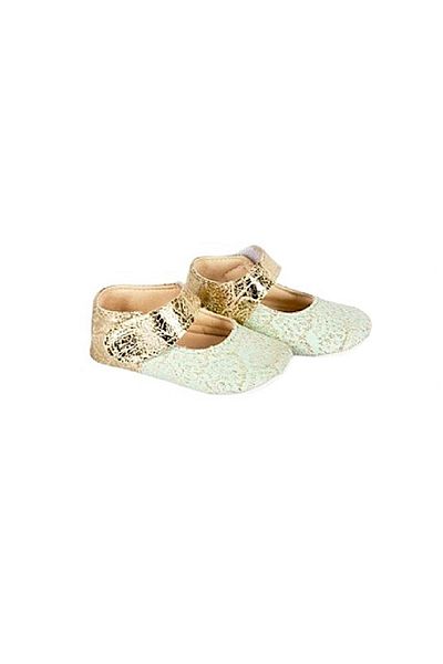 Balgüneş Tekstil Starred Baby Shoes Booties Mint Green