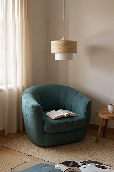 Ömür Avize pasta rattan şapkalı avize