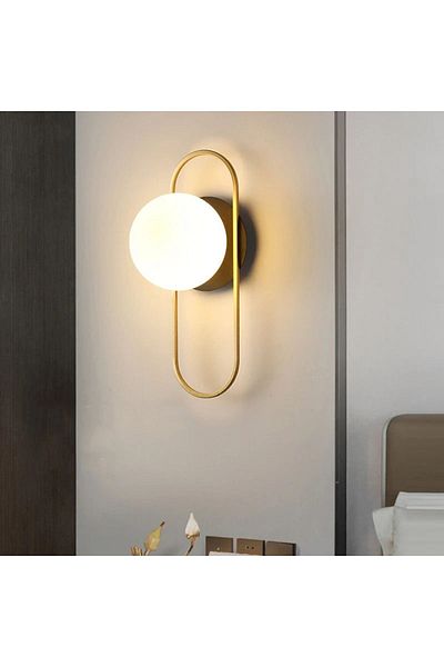 Ömür Avize Gaya Antique Black and White Closed Glass Sconce