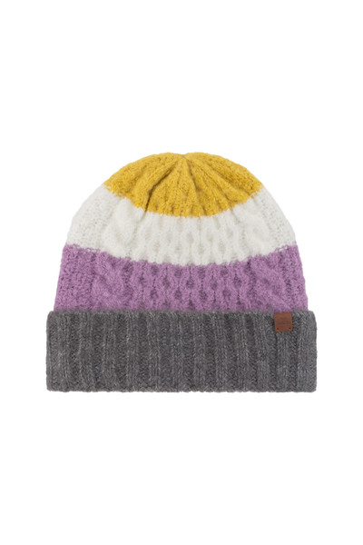 Nordbron Kadın Gri Desenli Yumuşak Triko Bere Esnek Katlamalı Kışlık Logolu R...