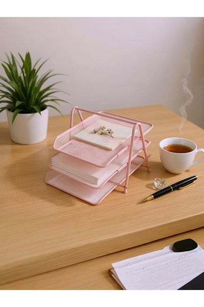 Need Perforated Powder Pink 3-Piece Document Shelf Set - ND-1022
