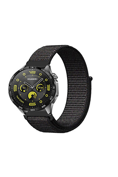Tagomoon Huawei Watch Gt4 46mm Uyumlu Kordon Kumaş Desenli Cırt Cırtlı Spor K...