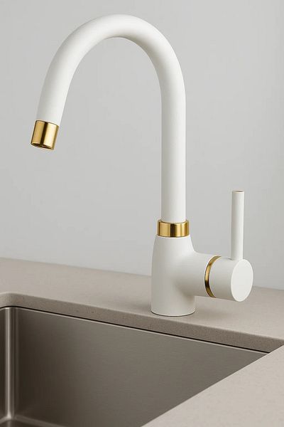 Sardıcı White Gold Kitchen Sink Faucet Venus Series