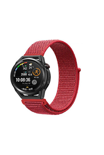 Tagomoon Huawei Watch Gt Runner Uyumlu Spor Kumaş Desenli Cırt Cırtlı Kordon ...