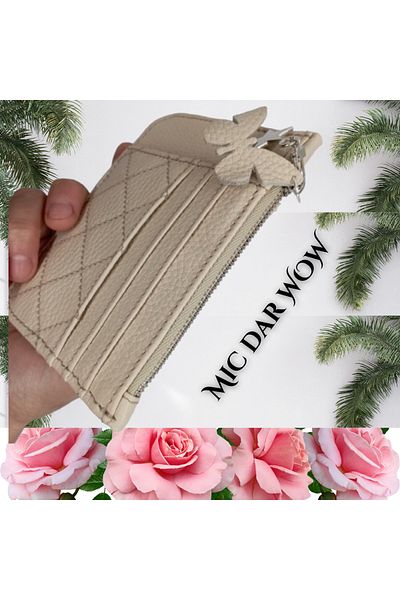 OEM Portcard Dama, Piele Naturala,portofel Femei,accesoriu Elegant,6 Sloturi Card,handmade,