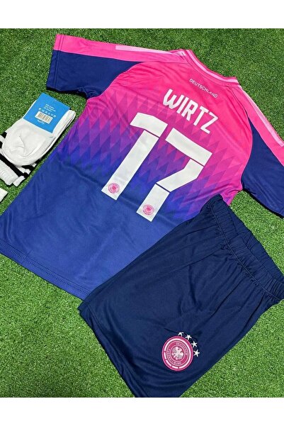FRAGOLA Almanya Euro 2024 Florian Wirtz Çocuk Deplasman Forması 4'lü Set
