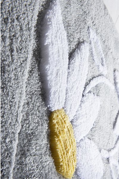 Chilai Home Gray Set of 3 - Daisy Toilet and Bath Mat, Acrylic Carpet