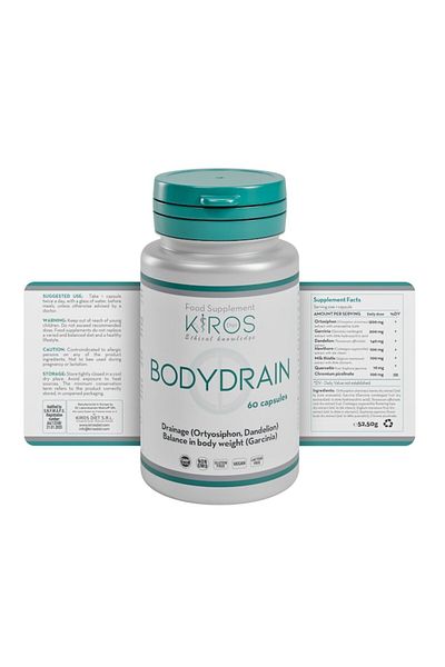 Kiros Diet Bodydrain, Supliment Premium Pentru Drenaj, Retenție De Apă Și , 60 Capsule