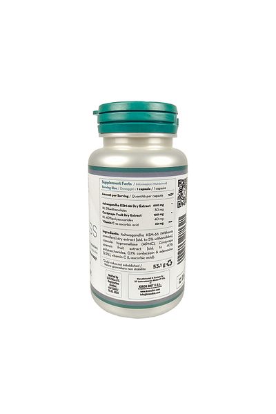 Kiros Diet De:stress, Anti-Stress Supplement With Ashwagandha Ksm-66, Cordyceps And Vitamin C, 60 Capsules