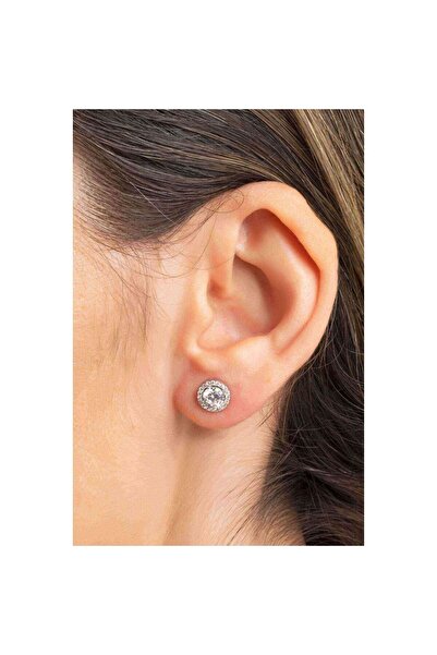 Şimal Silver 925 Ayar Gümüş Tek Taşlı Küpe