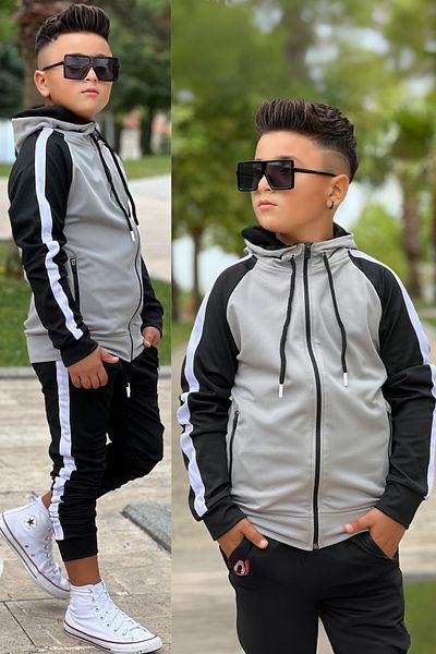 Pina Kids Unisex Παιδική φόρμα με λεπτομέρεια με κουκούλα
