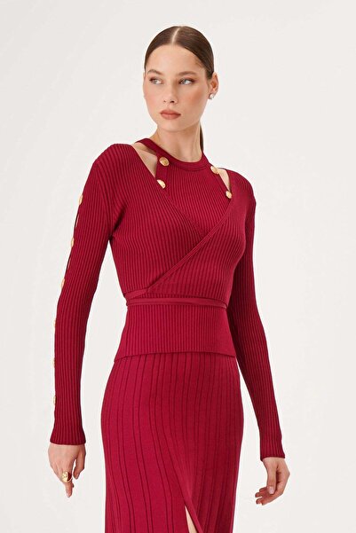 JOIN US Düğme Detaylı Kruvaze Triko Hırka