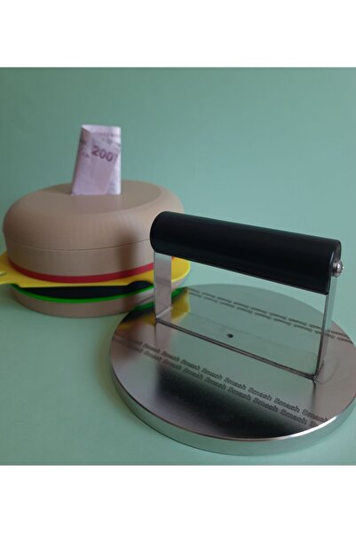 PLASTOBE PRO INOX Smash Burger Presi Paslanmaz (PROFESYONEL Köfte Ezme El Aleti)