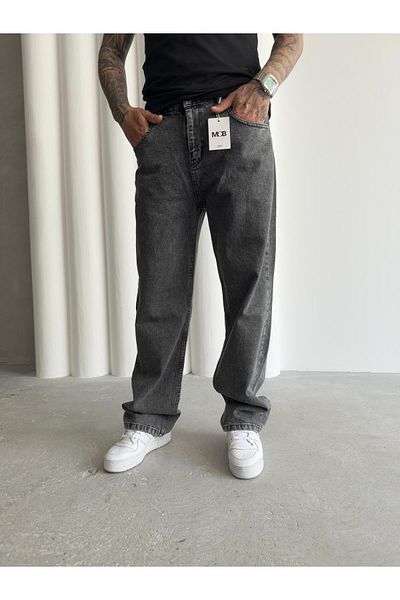 Mob Black Snow Washed Wide Leg Paggy Pants