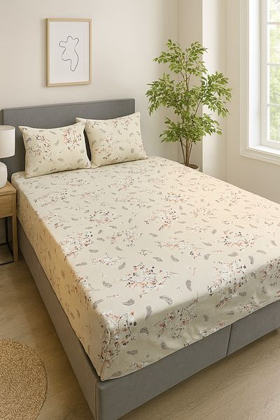 Violacasa Double Cotton Fitted Sheet Set 160x200 Extra Height 30 Cm