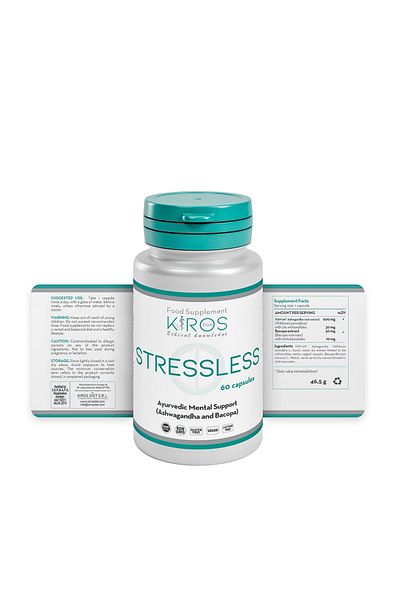 Kiros Diet Stressless – Premium Anti-Stress and Cognitive Supplement With Ashwagandha KSM-66 and Bacopa Monnieri