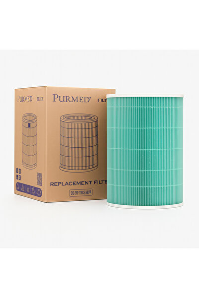 PURMED Xiaomi Mi 1/2/3/ Pro Air Purifier Uyumlu Yeşil Rfıd Hepa Filtre 20x29cm