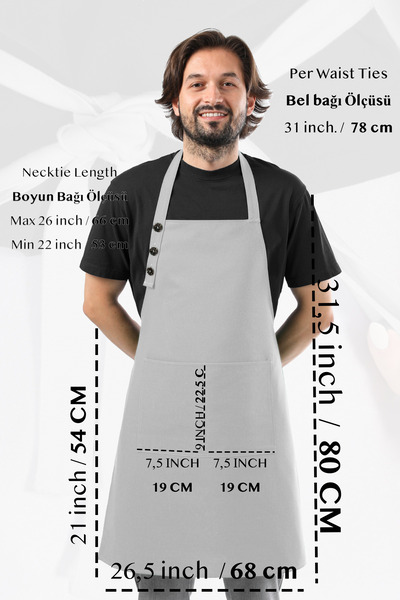 TOSHE Kitchen Apron Waterproof Chef Apron with 2 Wide Pockets Barista Apron Apron