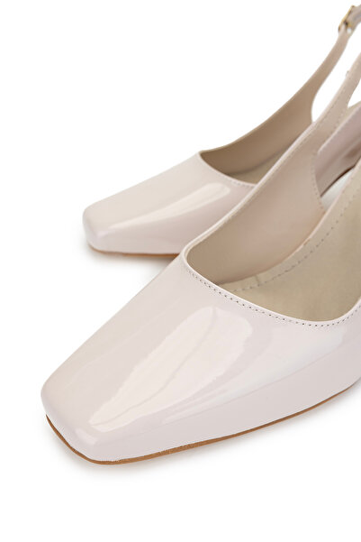 Tamer Tanca Women's Vegan Beige Patent Leather High Heeled Shoes