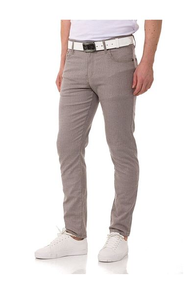 Cipo & Baxx Cd841 Ανδρικό παντελόνι με ριγέ λινό Slim Fit