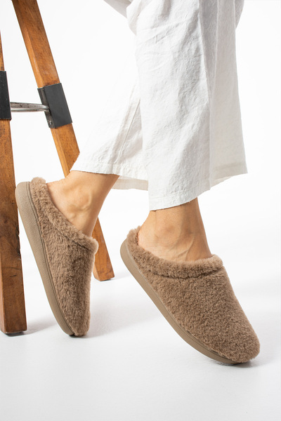 Moda Devrin Γυναικείες παντόφλες εσωτερικού χώρου Gz14670 Mink Plush