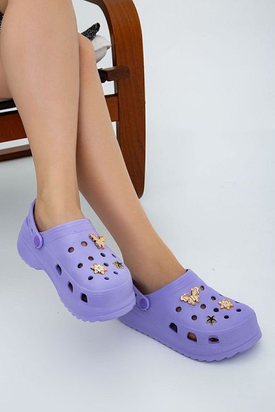 Moda Devrin Daily Sabo Doctor Nurse Hospital and Home Slippers with Lilac Accessories (Accessories Are Variable)