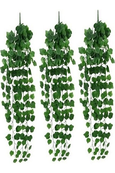 Genel Markalar TEMALİFE 3 ADET 9 Dal Dekoratif Yeşil Yapraklı Yapay Salkım Sarmaşık