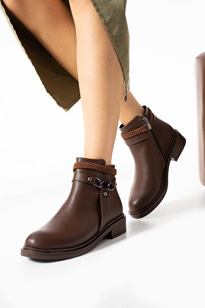 Moda Devrin Dámské hnědé kozačky na zip