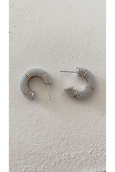 Muse Sister Jewelled Striped Hoop Earrings