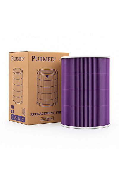 PURMED Xiaomi Mi 1/2/3/ Pro Air Purifier Uyumlu Mor Rfıd Hepa Filtre 20x29cm