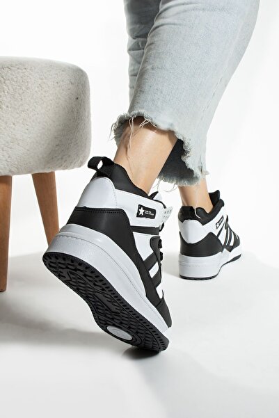 Lubrand Black and White High Top Sneakers Basket Shoes