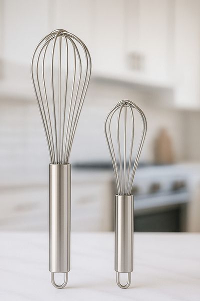 BEYZANA Stainless Steel Whisks Set of 2 - Egg Sauce Mixer and Whisk